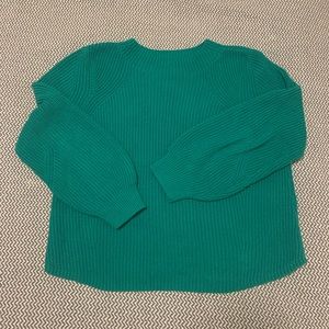 Green Shaker Stitch Sweater